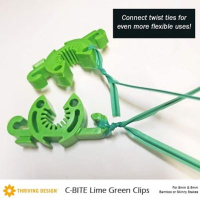Image showing  Lime Green C-BITE Stake Clips for 5/16 in. diameter stakes, 26 ct.