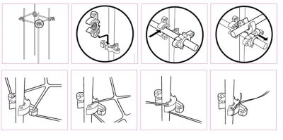 Image showing  Tangerine Orange C-BITE Stake Clips for 7/16 in. diameter stakes, 100 ct.