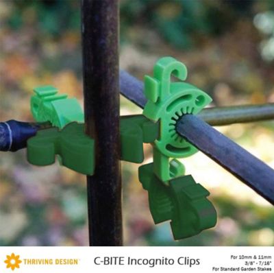 Image showing  50/50 Mixed C-BITE Stake Clips for 5/16 & 7/16 in. dia. Garden Stakes, 100 ct. Lime/Incognito