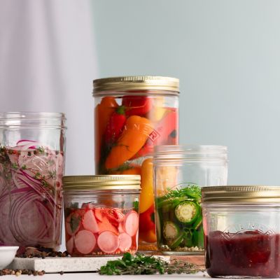 Image showing  Wide Mouth Canning Jars, 34 oz., Set of 6