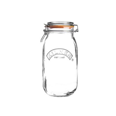 Image showing  Round Clip Top Jar 51 oz., Set of 4