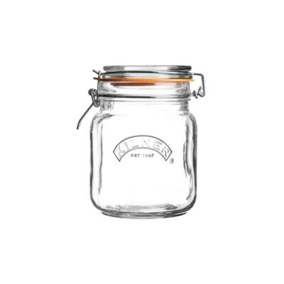 Image showing  Square Clip Top Jar 34 oz., Set of 6