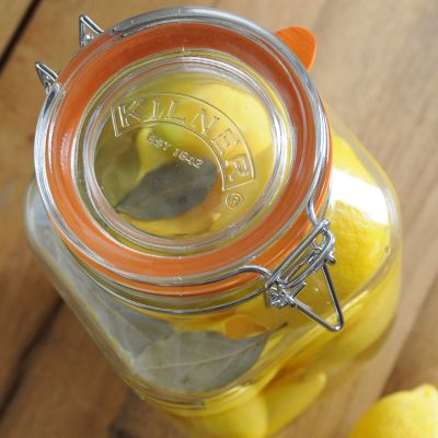 Image showing  Square Clip Top Jar, Set of 4