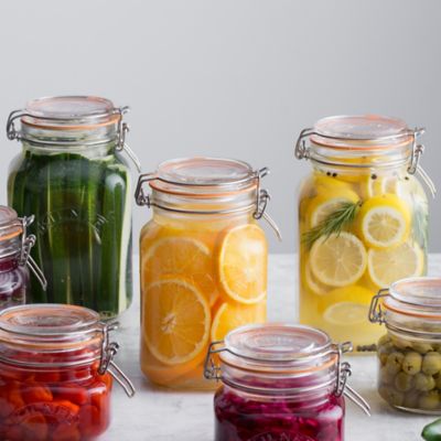 Image showing  Square Clip Top Jar, Set of 3