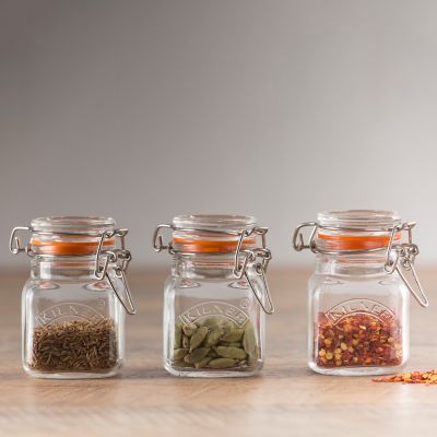Image showing  Square Clip Top Spice Jar, Set of 12