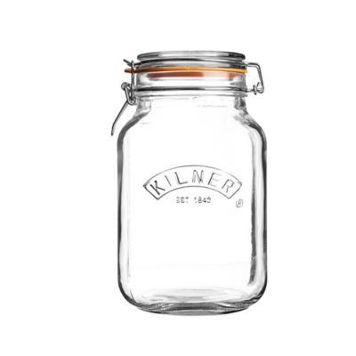 Image showing  Square Clip Top Jars, Set of 4