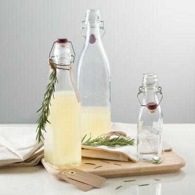 Image showing  Square Clip Top Bottles, Set of 6