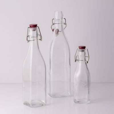 Image showing  Square Clip Top Bottles Set of 8