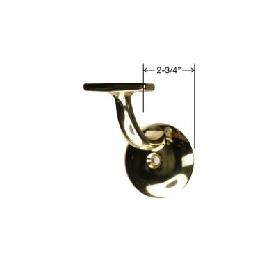 Image showing  2-3/4 in. Handrail Bracket Zinc Alloy Bright Brass
