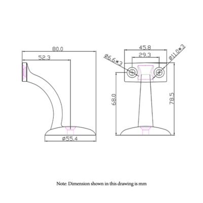 Image showing  2-3/4 in. Handrail Bracket Zinc Alloy Dull Chrome