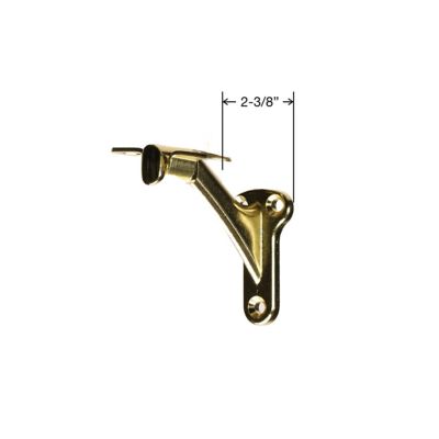 Image showing  2-3/8 in. Handrail Bracket Zinc Alloy Bright Brass