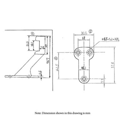Image showing  2-3/8 in. Handrail Bracket Zinc Alloy Bright Brass