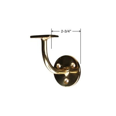 Image showing  2-3/4 in. Handrail Bracket Solid Brass Bright Brass