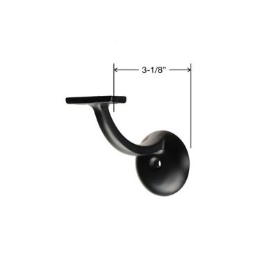 Image showing  3-1/8 in. Long Arm Handrail Bracket Zinc Alloy Satin Black