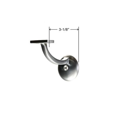 Image showing  3-1/8 in. Long Arm Handrail Bracket Zinc Alloy Dull Chrome
