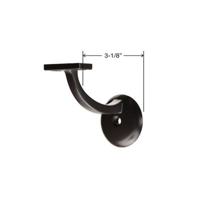 Image showing  3-1/8 in. Long Arm Handrail Bracket Zinc Alloy Rubbed Bronze