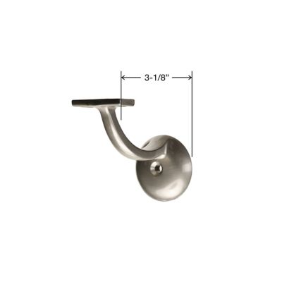 Image showing  3-1/8 in. Long Arm Handrail Bracket Zinc Alloy Satin Nickel