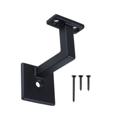 Ascension Square Modern Handrail Bracket, Satin Black