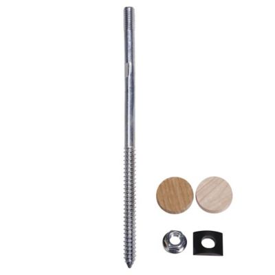 Ascension Big bolt Newel fastener with Oak and Maple plugs