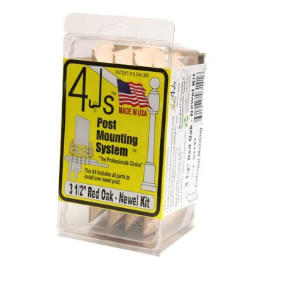 Image showing  3-1/2 in. Newel Attaching Kit with Wood Trim White Oak