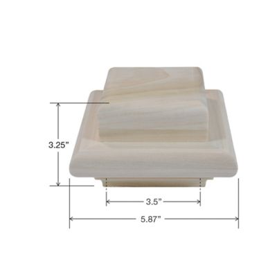 Image showing  Poplar A Style Flat Cap for 3-1/2 in. Square