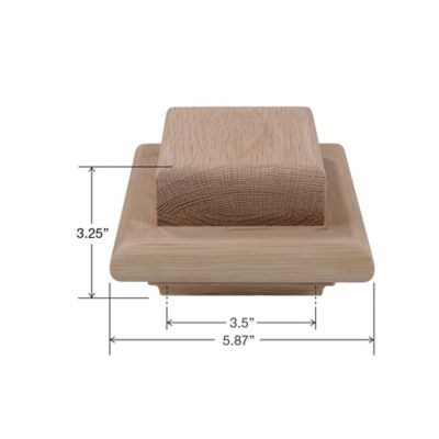 Image showing  White Oak A Style Flat Cap for 3-1/2 in. Square