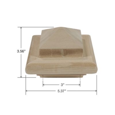 Image showing  Poplar B Style Pyramid Cap for 3 in. Square
