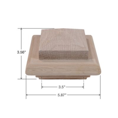 Image showing  White Oak B Style Pyramid Cap for 3-1/2 in. Square