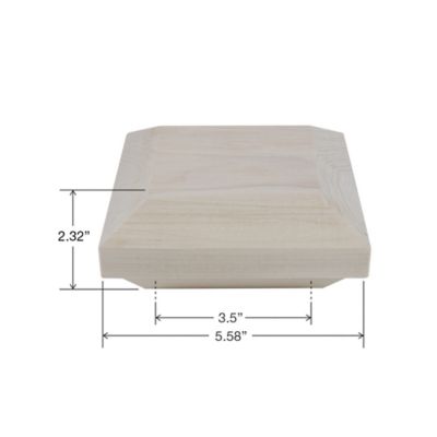 Image showing  Poplar C Style Beveled Cap for 3-1/2 in. Square