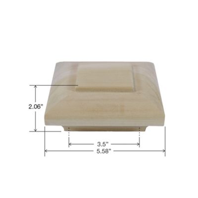 Image showing  Poplar D Style Deco Cap for 3-1/2 in. Square