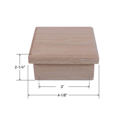 Image showing  White Oak E Style Modern Cap for 3 in. Square