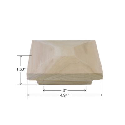 Image showing  Poplar Peaked Post Cap with Cove for 3 in. Square