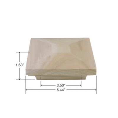 Image showing  Poplar Peaked Post Cap with Cove for 3-1/2 in. Square