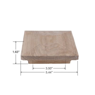 Image showing  White Oak Peaked Post Cap with Cove for 3-1/2 in. Square