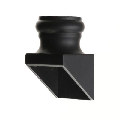 Image showing  16 mm Round Iron Baluster Slant Shoe, 2.375 in. L x 1.375 in. W, Screw Satin Black Aluminum