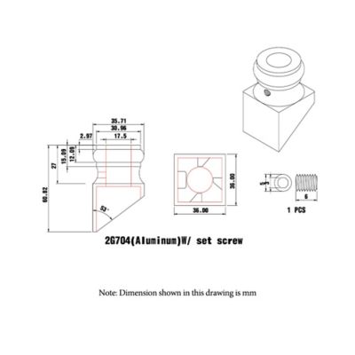 Image showing  16 mm Round Iron Baluster Slant Shoe, 2.375 in. L x 1.375 in. W, Screw Satin Black Aluminum