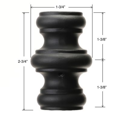 Image showing  Round Knuckle with 2 Set Screws Satin Black Aluminum