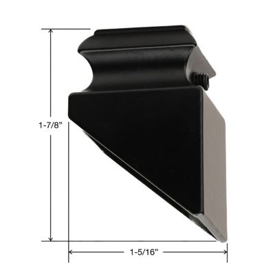 Image showing  12 mm Round Slant Shoe, Screw Satin Black Aluminum