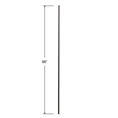 Image showing  96 in. Round Iron Baluster Plain Satin Black
