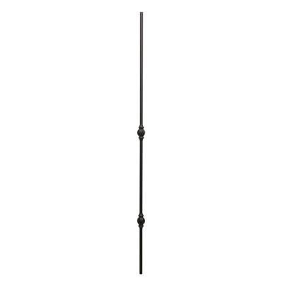 Ascension 12 mm. Round Iron Baluster Double Ha mm.ered Ball Satin Black