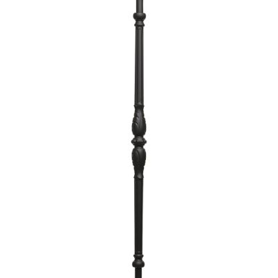 Image showing  16 mm. Round Iron Baluster Monaco with Ornament Satin Black