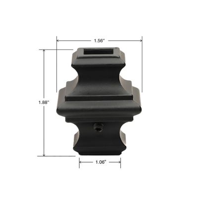 Image showing  1/2 in. Satin Black Aluminum Knuckle with set Screws