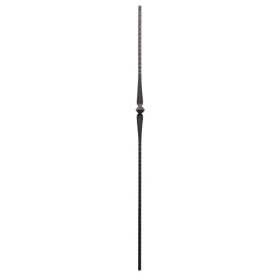 Ascension 1/2 in. Iron Baluster Single Knuckle with Spoons Hammered Face, Satin Black
