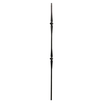 Ascension 1/2 in. Iron Baluster Double Knuckle with Spoons Hammered Face, Rubbed Copper
