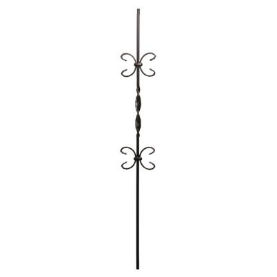 Ascension 1/2 in. Iron Baluster Ribbons, Double Butterfly, Rubbed Copper