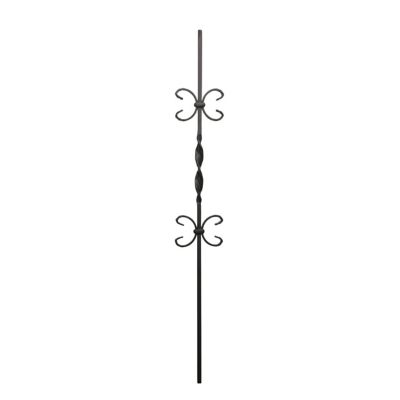 Ascension 1/2 in. Iron Baluster Ribbons, Double Butterfly, Satin Black