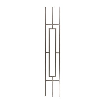 Ascension 1/2 in. Iron Baluster 3 Prong Panel Square Top Rectangle Pewter