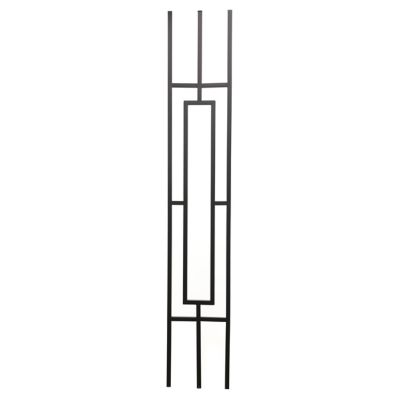 Ascension 1/2 in. Iron Baluster 3 Prong Panel Square Top Rectangle Satin Black