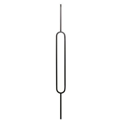 Ascension 1/2 in. Iron Baluster Oval Top Rectangle, Satin Black