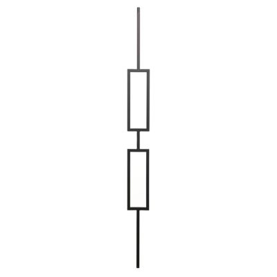 Ascension 1/2 in. Iron Baluster Square Top Double Rectangle Satin Black